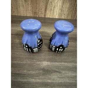 Lorrie Veasey Our Name Is Mud Skyline NYC City Salt And Pepper Shakers